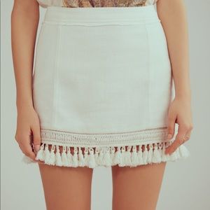 free people hot trot tassel mini skirt